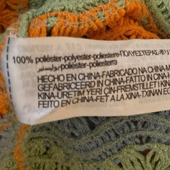 Zara Multicolor Halter Sleeveless Striped Crochet Knit Cutout Mini Dress Size S - Picture 5 of 5